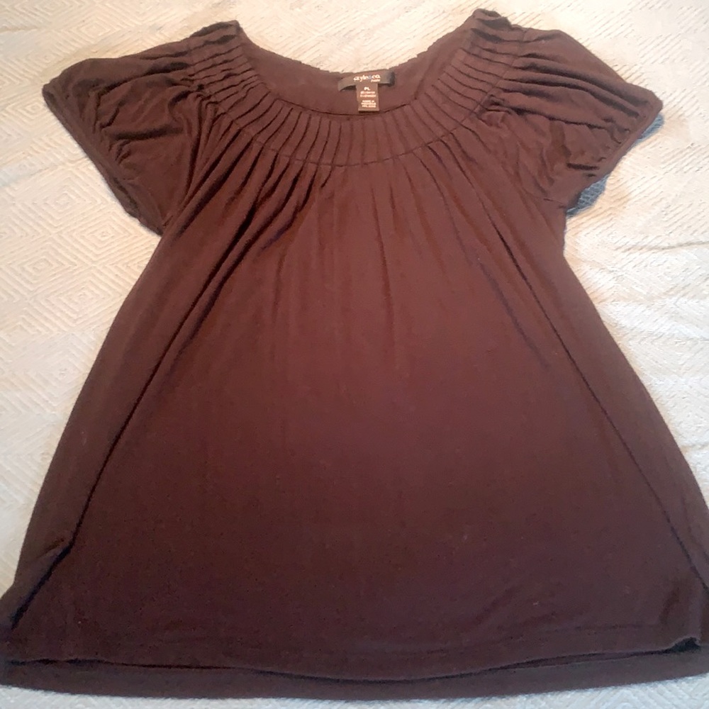 Women’s cute black swing top in petite large